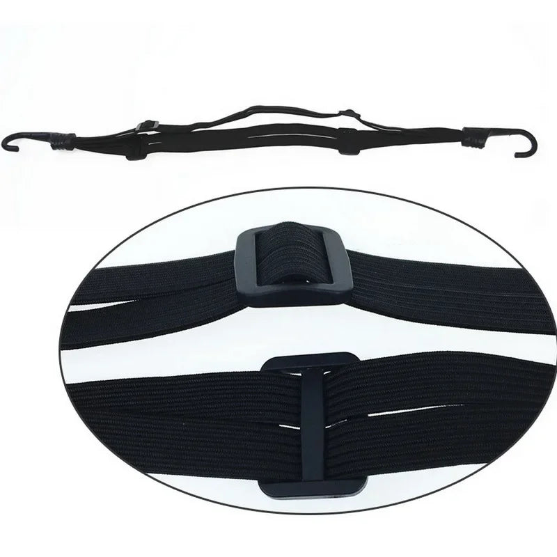 Dual-Size Motorcycle Helmet Strap (24"/90cm) - Retractable Bungee Cord with 2 Hooks for Luggage/Bike/Camping