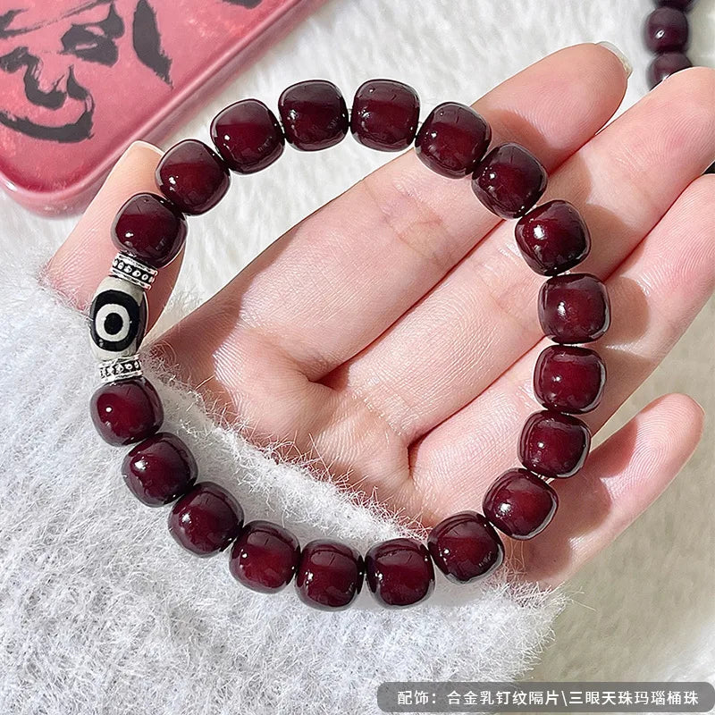 Old Natural Bodhi Root Beads 2 Layers Bracelet for Women Men Buddhist Buddha Mala Prayer Wood Hand Reduce Pressure Jewelry