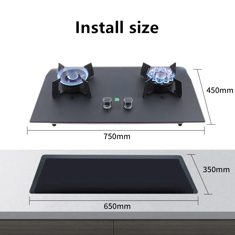 wholesale price tempered glass gas hob built in gas hob 2 burner