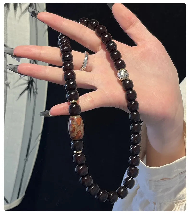 Old Natural Bodhi Root Beads 2 Layers Bracelet for Women Men Buddhist Buddha Mala Prayer Wood Hand Reduce Pressure Jewelry
