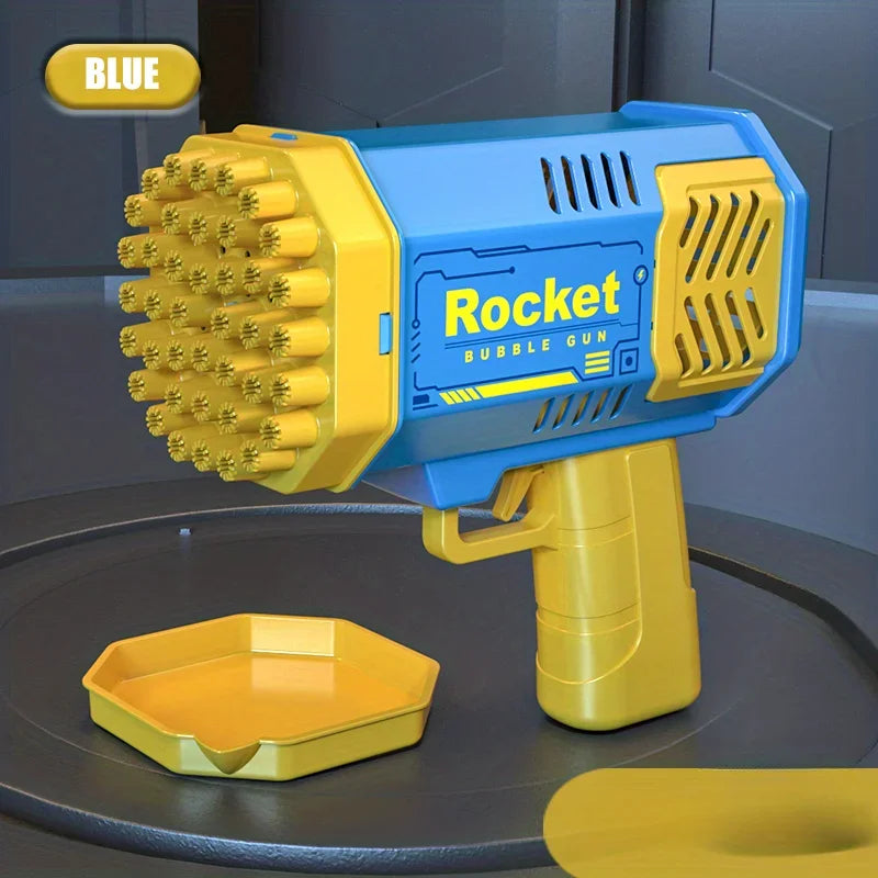 40-Hole Automatic Bubble Gun - Electric LED Light Up Toy for Kids, Handheld Bubble Machine Without Battery & Bubble Water