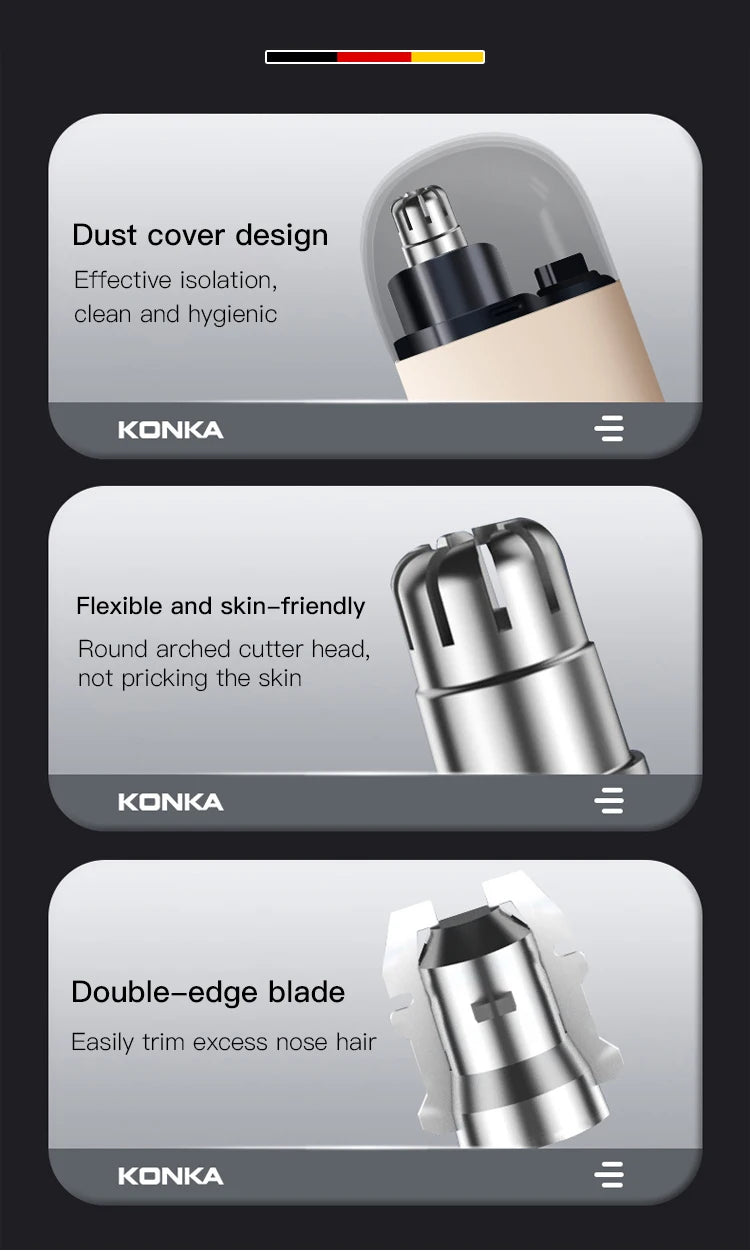 【Local Seller】Mini Portable Rechargeable Nose Hair Trimmer For Men Replacement Blades Included