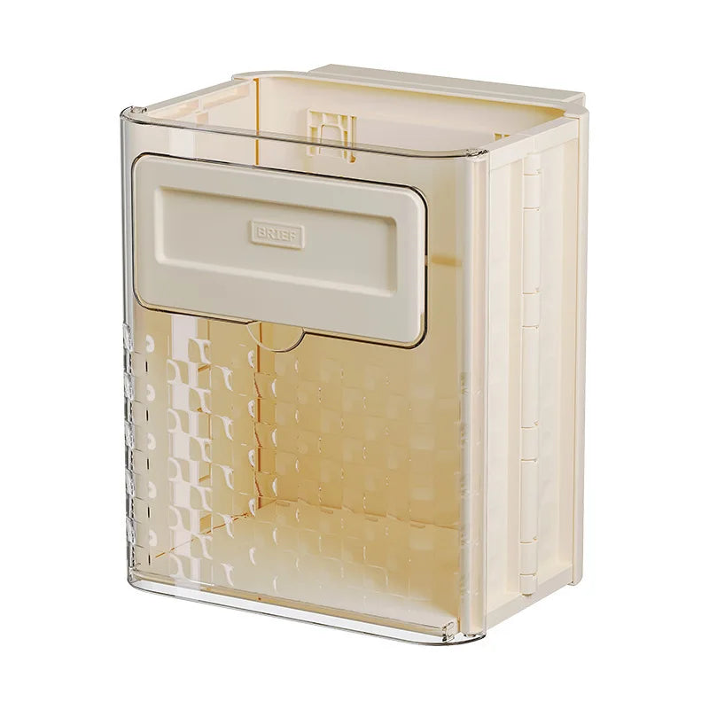 Kitchen Foldable Wall Mounted Waste Bins No-Punch Hanging Trash Can Large Capacity Wastebasket for Home Cabinet Storage Bucket