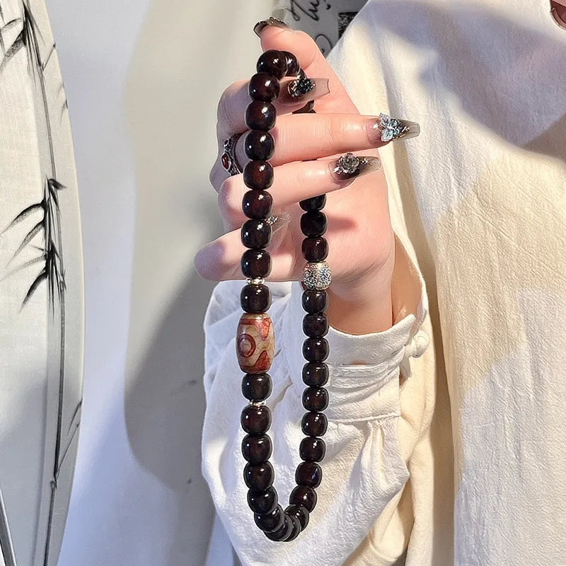 Old Natural Bodhi Root Beads 2 Layers Bracelet for Women Men Buddhist Buddha Mala Prayer Wood Hand Reduce Pressure Jewelry