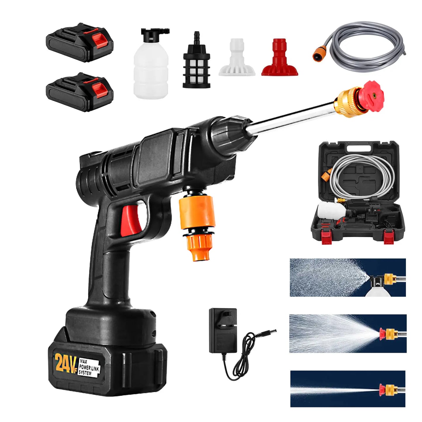 48Hv 30Bar Cordless High Pressure Car Washer Spray Water Gun 10000mAh Lithium Battery Household Electric Car Wash Machine