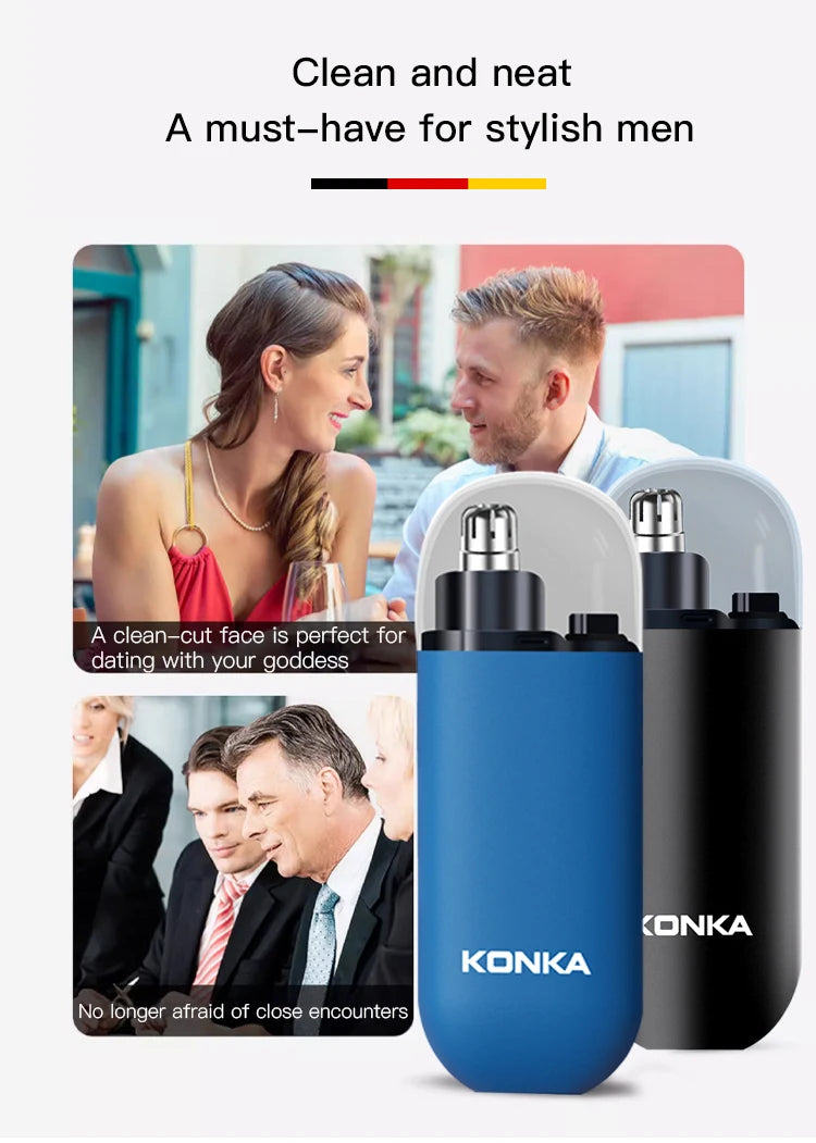 【Local Seller】Mini Portable Rechargeable Nose Hair Trimmer For Men Replacement Blades Included