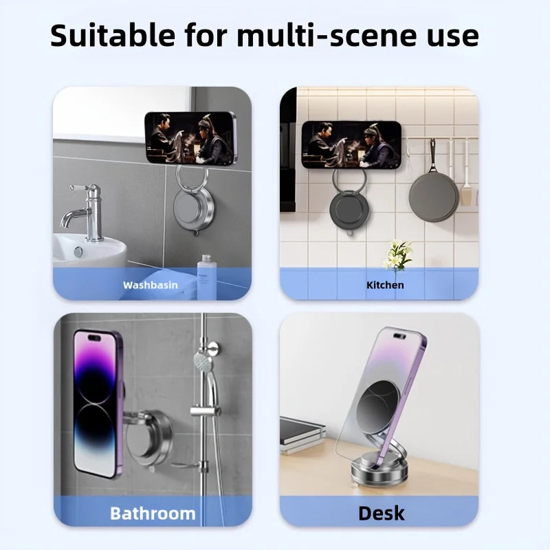 (2025 New Design) Compact Car mobile phone holder Magnetic Vacuum Suction Bracket for Phones 4.7-69 Inches – Rotatable, One