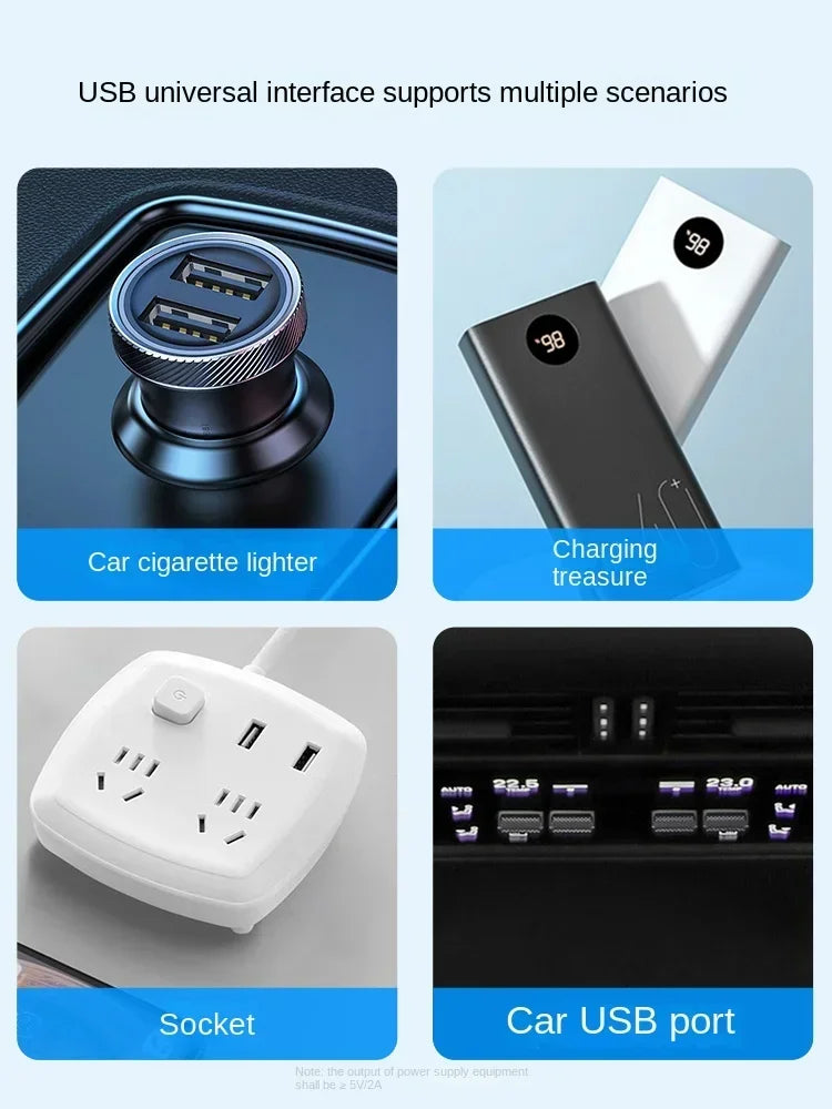 Car Seat Back Cooling Fan USB Charge Dual Head Fan 360 Degree Rotation Portable Cooler 3-Speed Super Wind Car Accessories