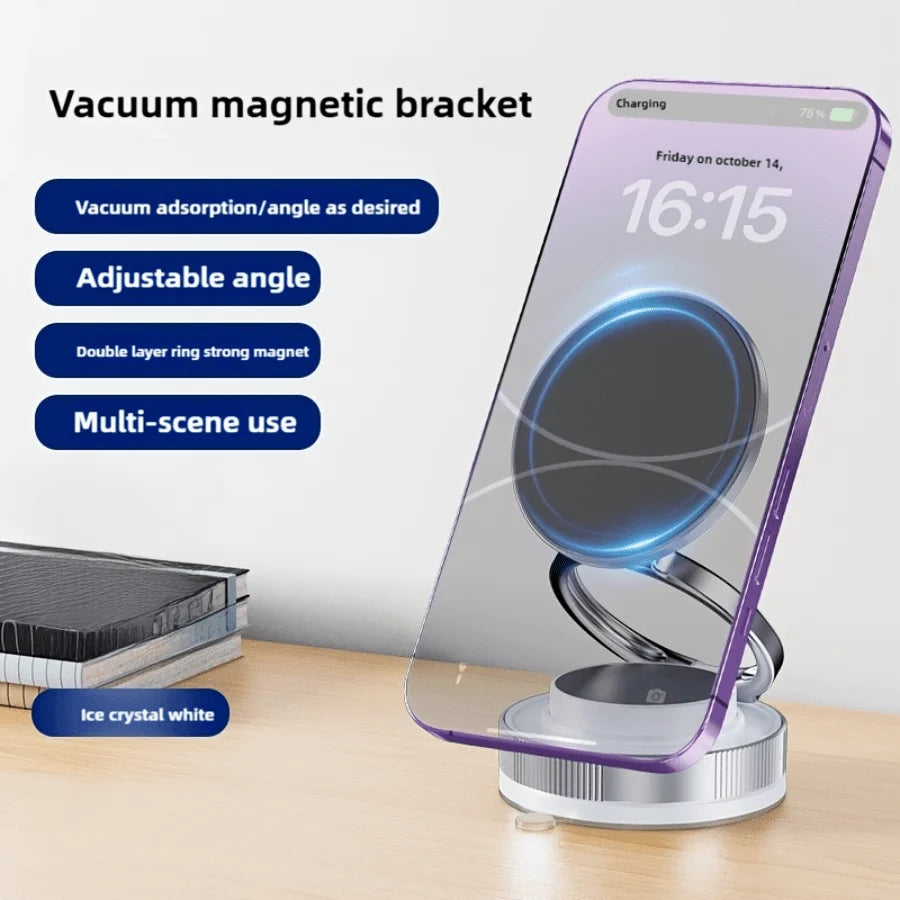 (2025 New Design) Compact Car mobile phone holder Magnetic Vacuum Suction Bracket for Phones 4.7-69 Inches – Rotatable, One