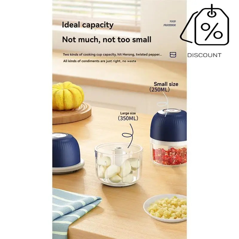 Electric Garlic Chopper Food Chopper Cordless Mini Garlic Gadgets Onion Garlic Veg Cutter Garlic Press Crusher-AT30