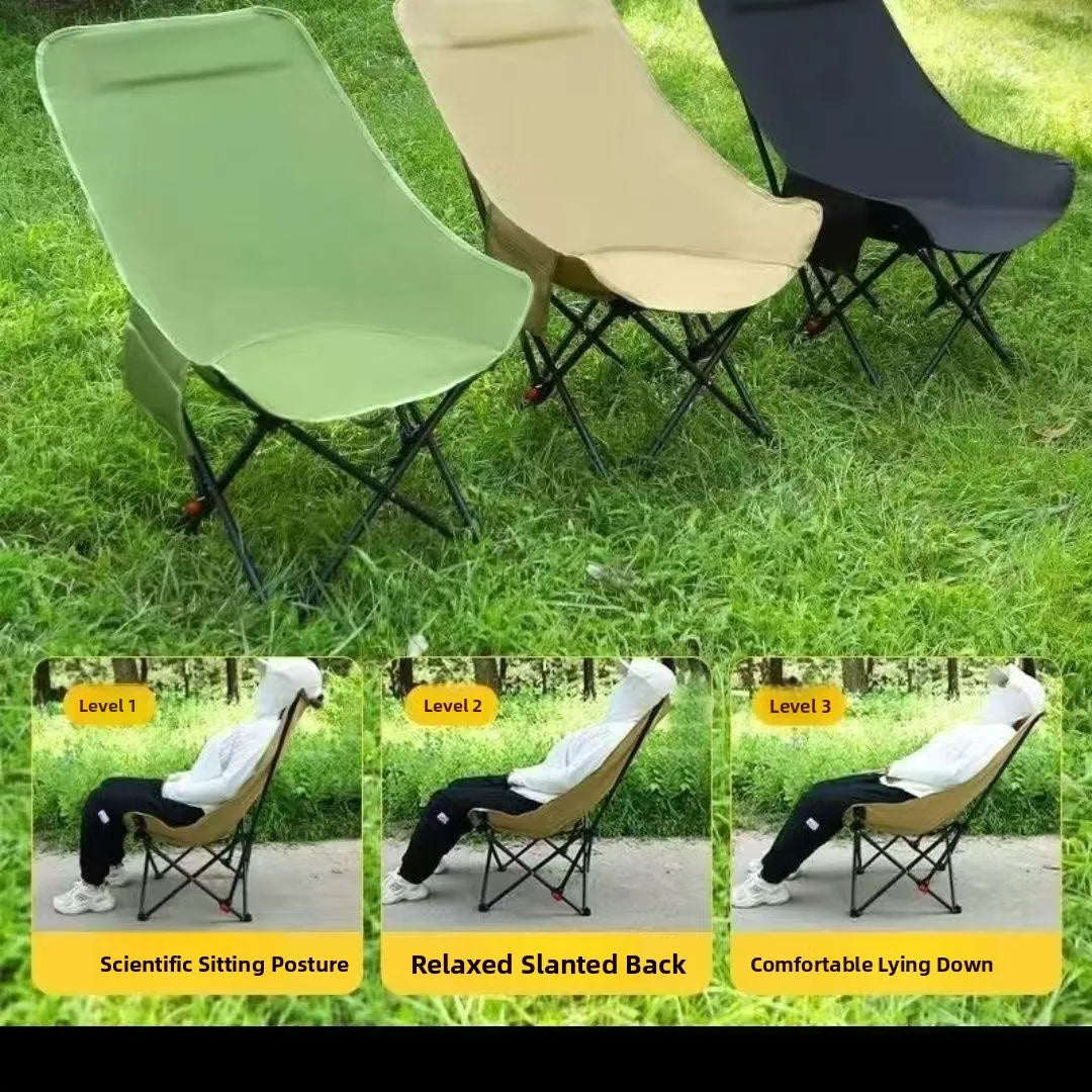 Outdoor Adjustable High Ba Moon Chair Folding Chair Convenient Storage Fiing Chair Beach Chair Cam Equipment