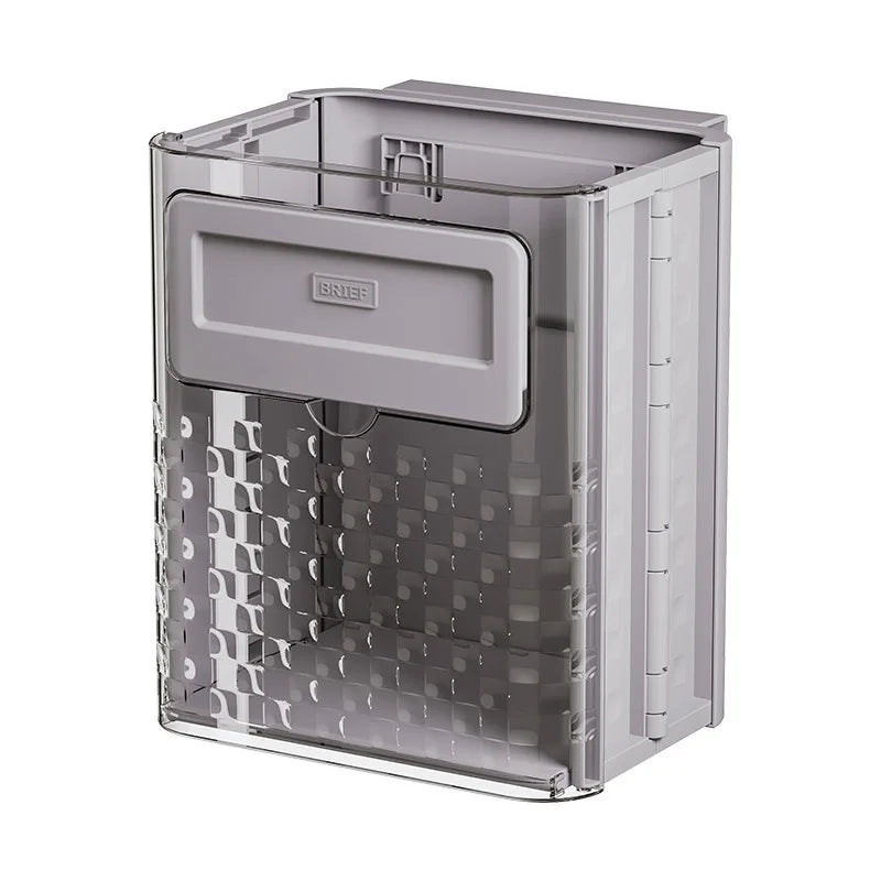 Kitchen Foldable Wall Mounted Waste Bins No-Punch Hanging Trash Can Large Capacity Wastebasket for Home Cabinet Storage Bucket