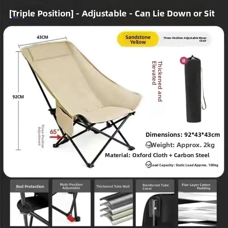 Outdoor Adjustable High Ba Moon Chair Folding Chair Convenient Storage Fiing Chair Beach Chair Cam Equipment