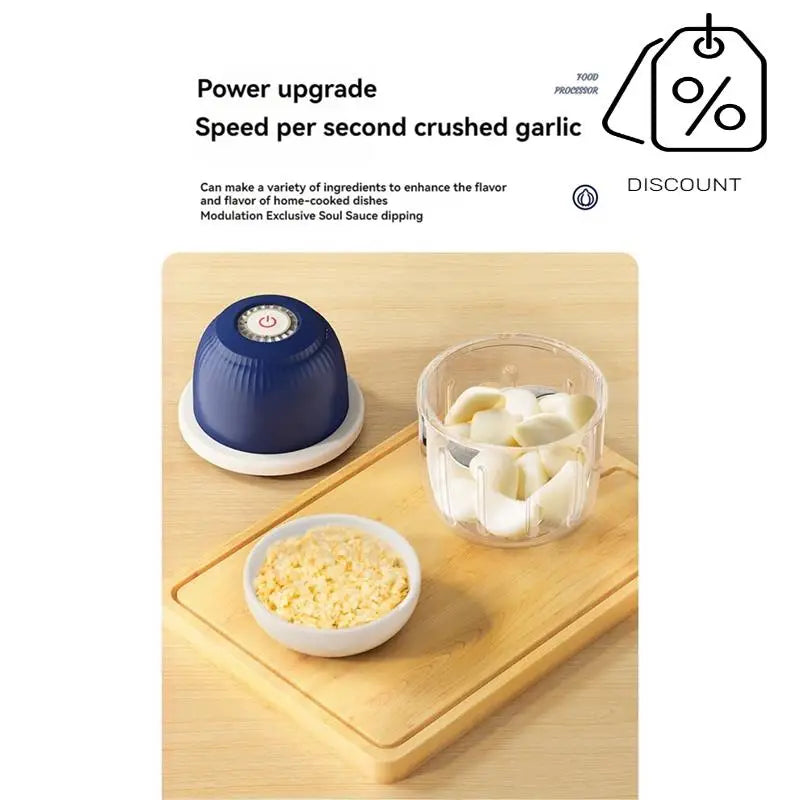 Electric Garlic Chopper Food Chopper Cordless Mini Garlic Gadgets Onion Garlic Veg Cutter Garlic Press Crusher-AT30