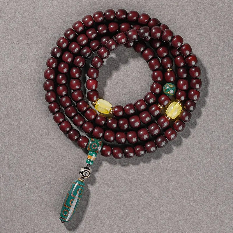 Old Natural Bodhi Root Beads 2 Layers Bracelet for Women Men Buddhist Buddha Mala Prayer Wood Hand Reduce Pressure Jewelry