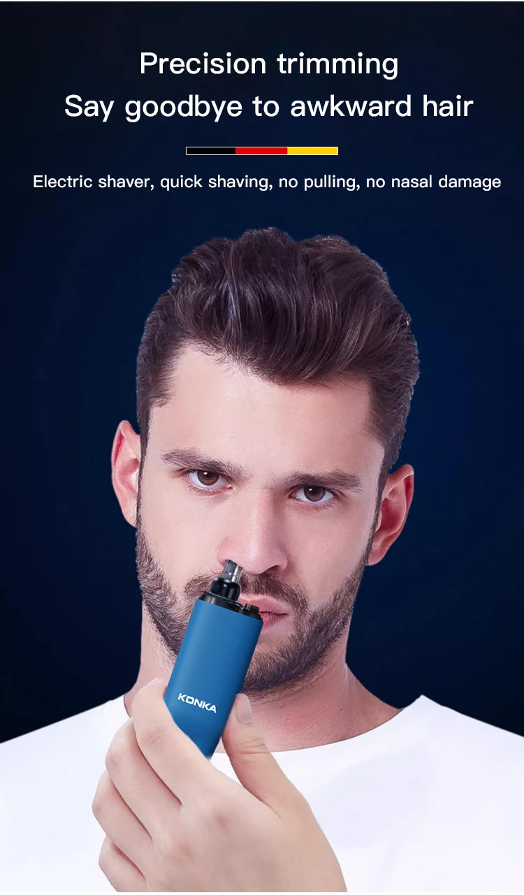 【Local Seller】Mini Portable Rechargeable Nose Hair Trimmer For Men Replacement Blades Included