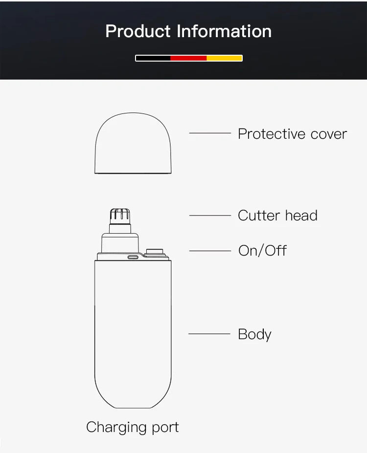 【Local Seller】Mini Portable Rechargeable Nose Hair Trimmer For Men Replacement Blades Included