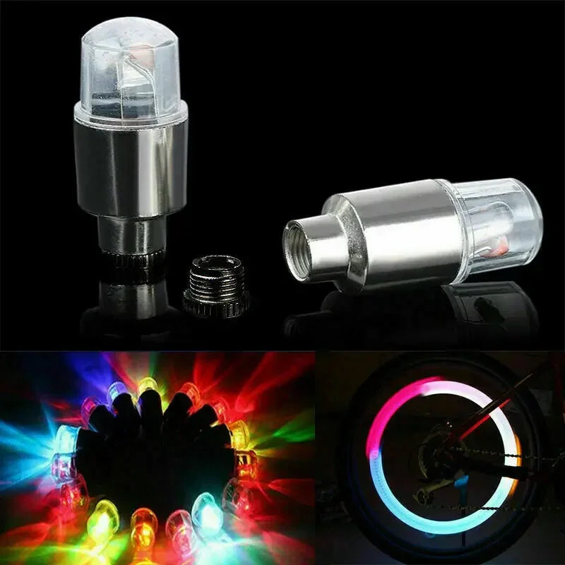 Tire LED Lights Bicycle Tire Valve Cap Lighting Motorcycle Bike Wheel Lamp Flash Lamps Colorful Road Cycling Lamp Accessories