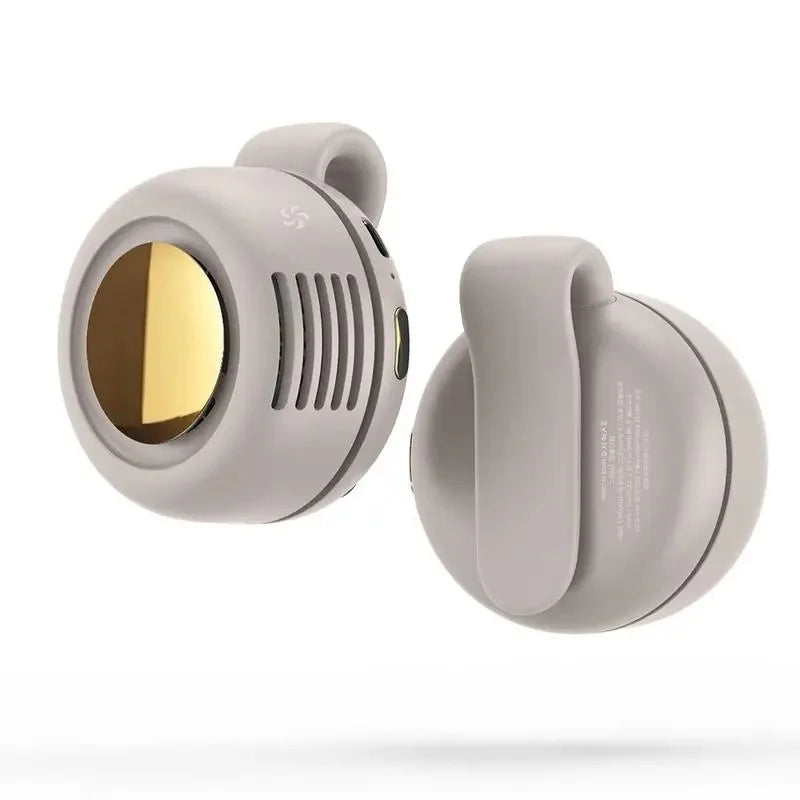 Portable Silent Mini Bladeless Electric Fan Adjustable 3-speed Suspended Waist Fans USB Rechargeable Rotating Boyfriend Gift
