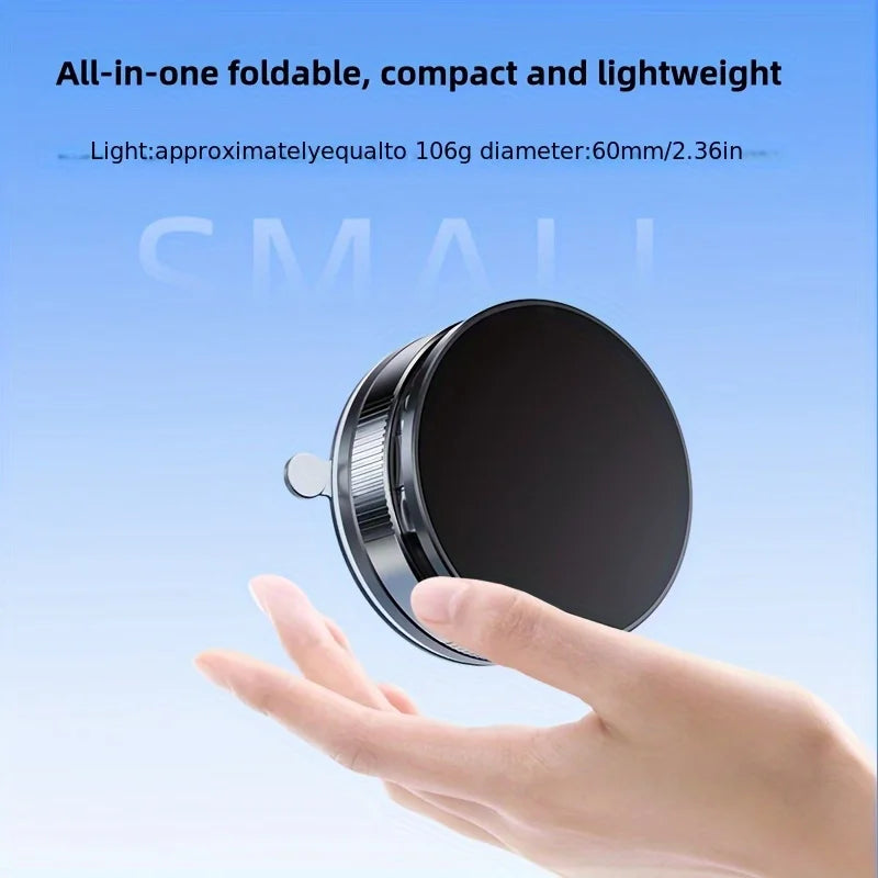 (2025 New Design) Compact Car mobile phone holder Magnetic Vacuum Suction Bracket for Phones 4.7-69 Inches – Rotatable, One