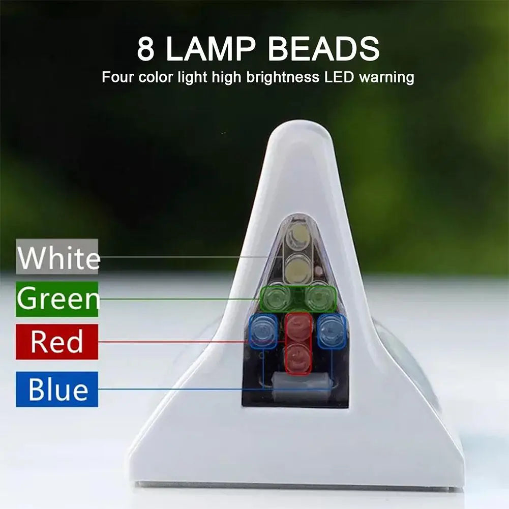 2024 New Universal Auto Car Led Warning Lamp Solar Powered Shark Fin Antenna Decorative Warning Signal Tail Light