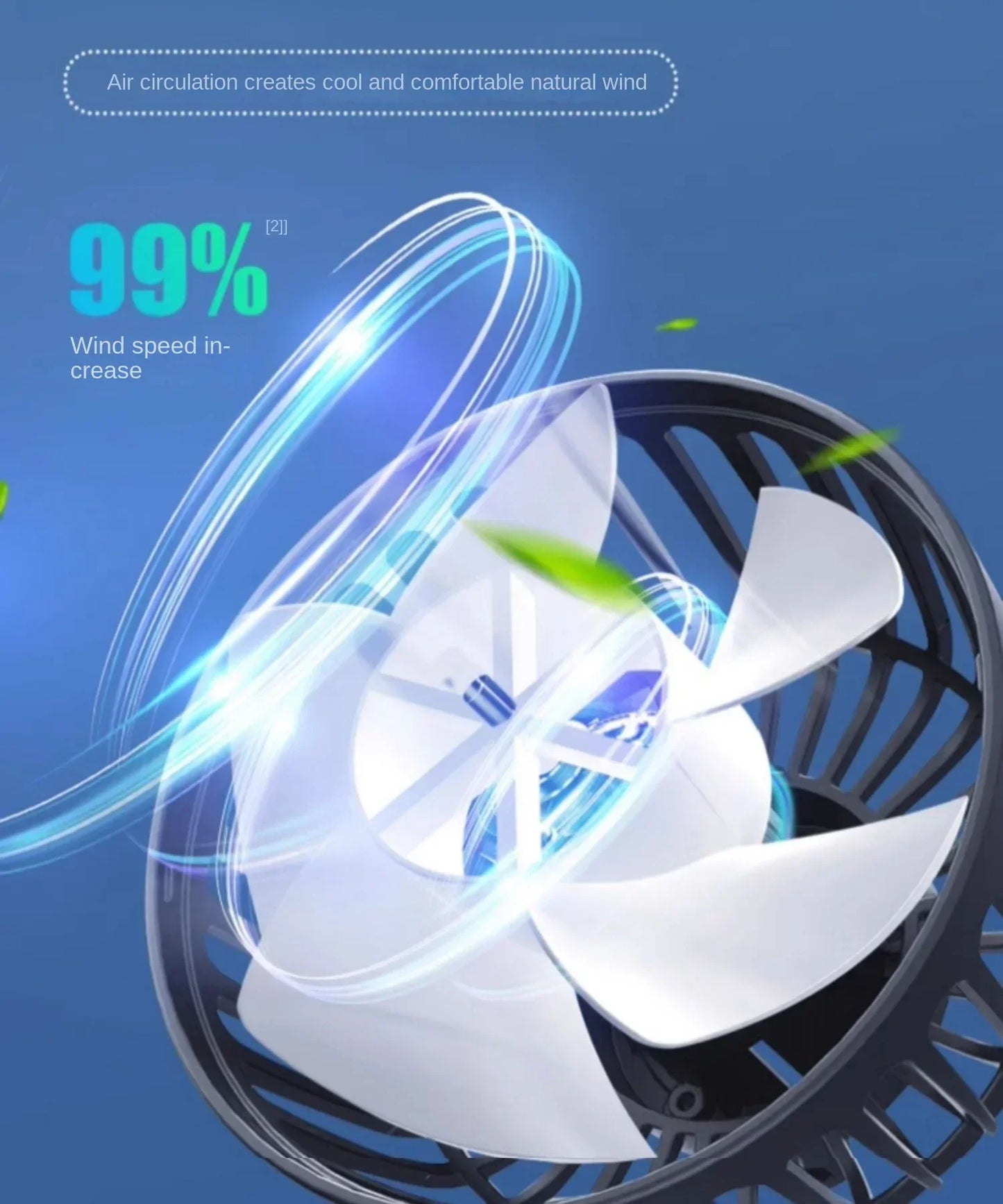 Car Seat Back Cooling Fan USB Charge Dual Head Fan 360 Degree Rotation Portable Cooler 3-Speed Super Wind Car Accessories