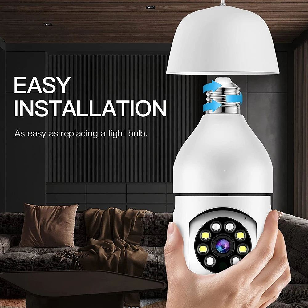 1080P ICSEE E27 Bulb Surveillance indoor Camera Baby Monitor Night Vision Full Color Lamp Cameras Two way Audio