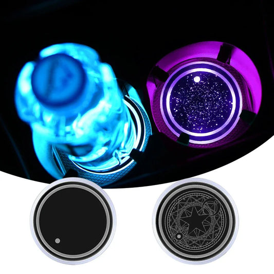 2 Color LED Car Cup Holder Light Luminous Coaster Water Cup Pad For Honda Civic City Accord Odyssey Spirior CRV Hrv Jazz CBR VTX