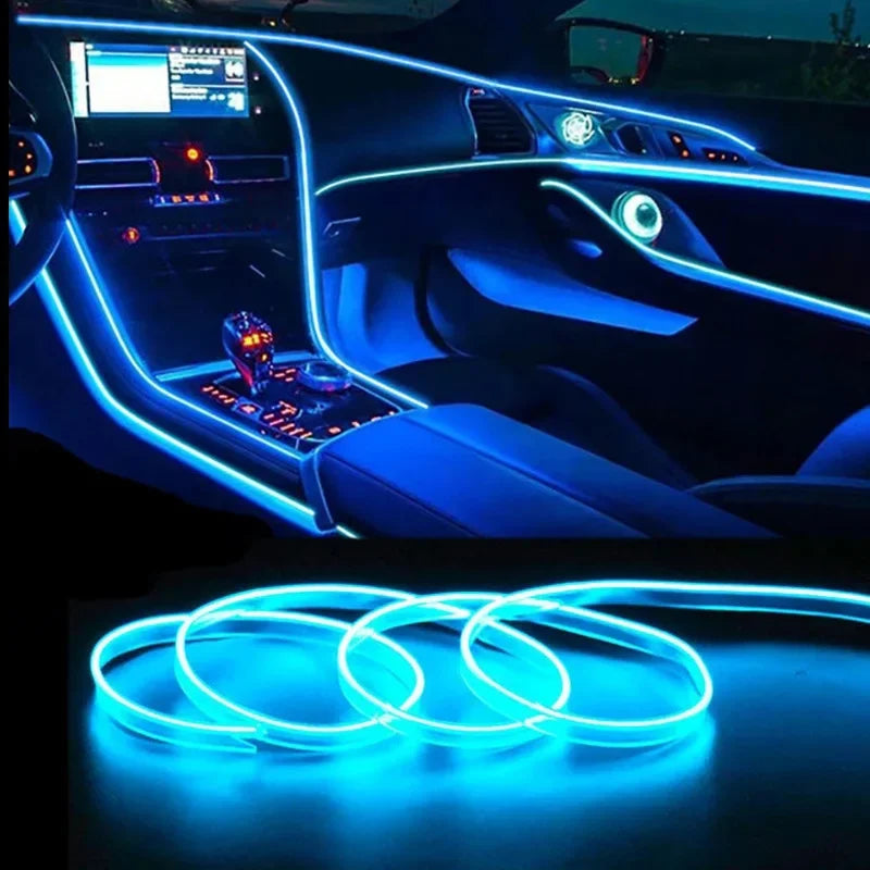 Car Interior Decorative Lamps Strips Atmosphere Lamp Cold Light Decorative Dashboard Console Auto LED Ambient Lights Accessories