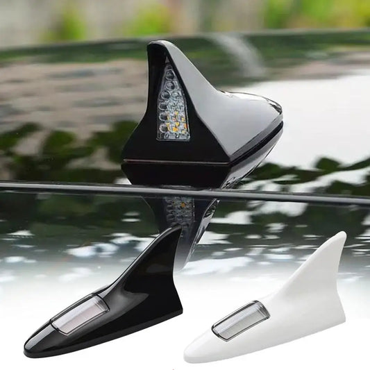 2024 New Universal Auto Car Led Warning Lamp Solar Powered Shark Fin Antenna Decorative Warning Signal Tail Light