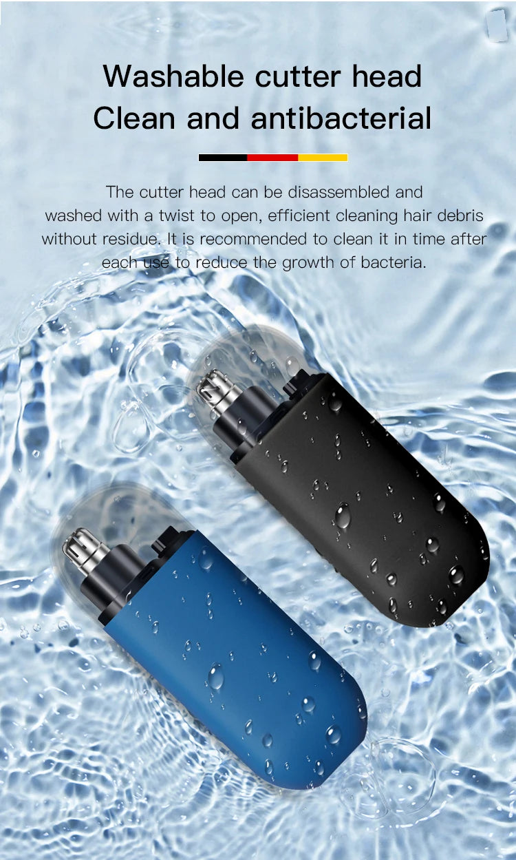 【Local Seller】Mini Portable Rechargeable Nose Hair Trimmer For Men Replacement Blades Included
