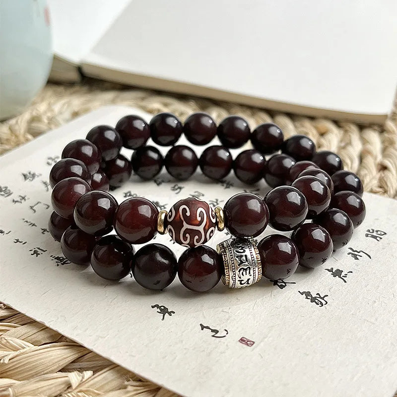 Old Natural Bodhi Root Beads 2 Layers Bracelet for Women Men Buddhist Buddha Mala Prayer Wood Hand Reduce Pressure Jewelry